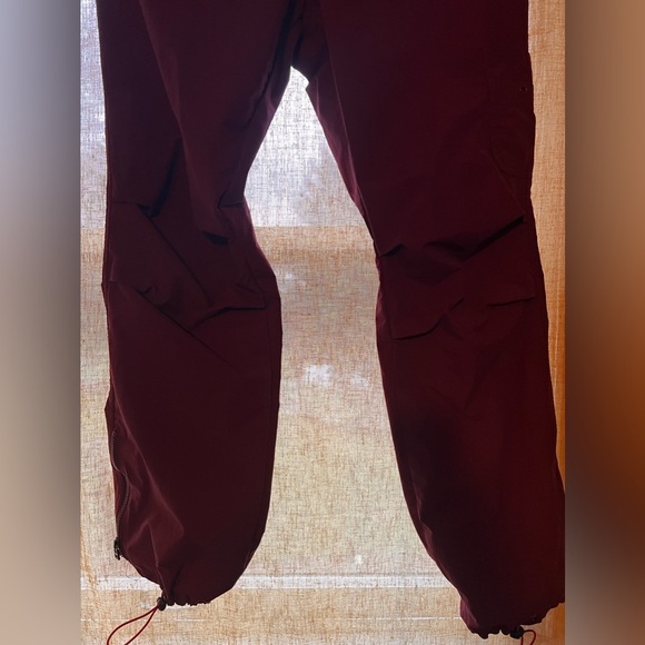 Vintage express maroon burgundy cargo Velcro pants size medium waist 28 in - Picture 3 of 15
